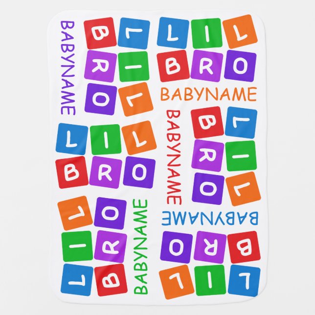 Little Bro custom baby blanket (Front)