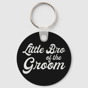 Little bro of the groom shirts for boys kids keychain