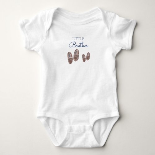 Little Brother Announcement Matching Sibling Shoe Baby Bodysuit