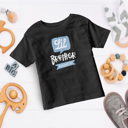 Little Brother Baby Announcement Name  Monogram B Toddler T_shirt