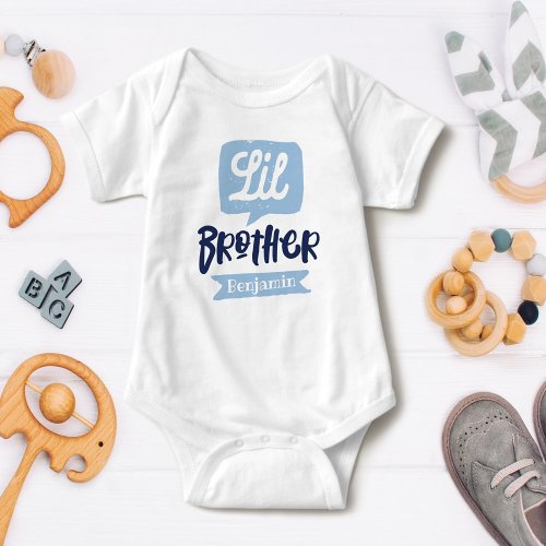 Little Brother Baby Announcement Name  Monogram Baby Bodysuit