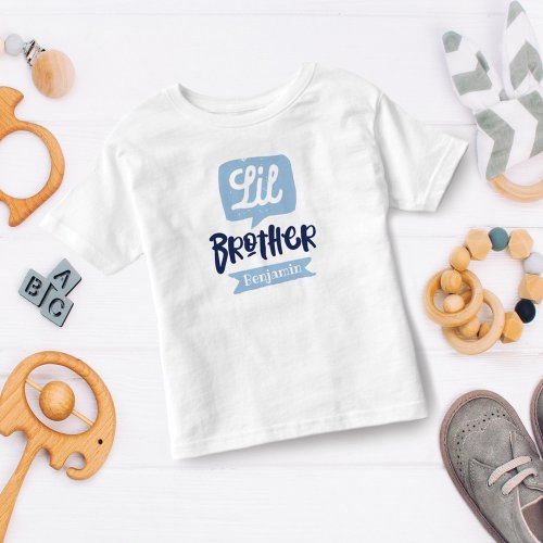 Little Brother Baby Announcement Name  Monogram Toddler T_shirt