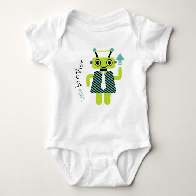 Little Brother Beep Beep the Robot Baby Bodysuit (Front)