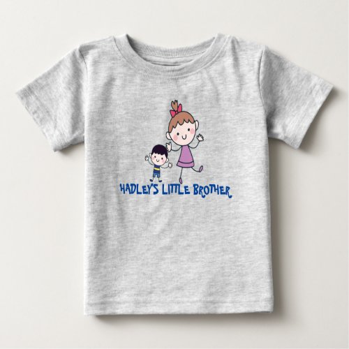 little brother big sister matching sibling baby T_Shirt