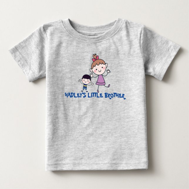 little brother big sister matching sibling baby T-Shirt (Front)