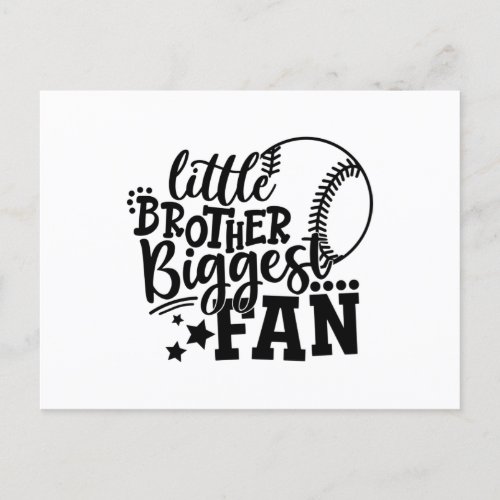 Little Brother Biggest Fan Baseball Postcard