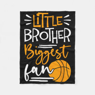 Little Brother Biggest Fan Bysketbyll Fleece Blanket