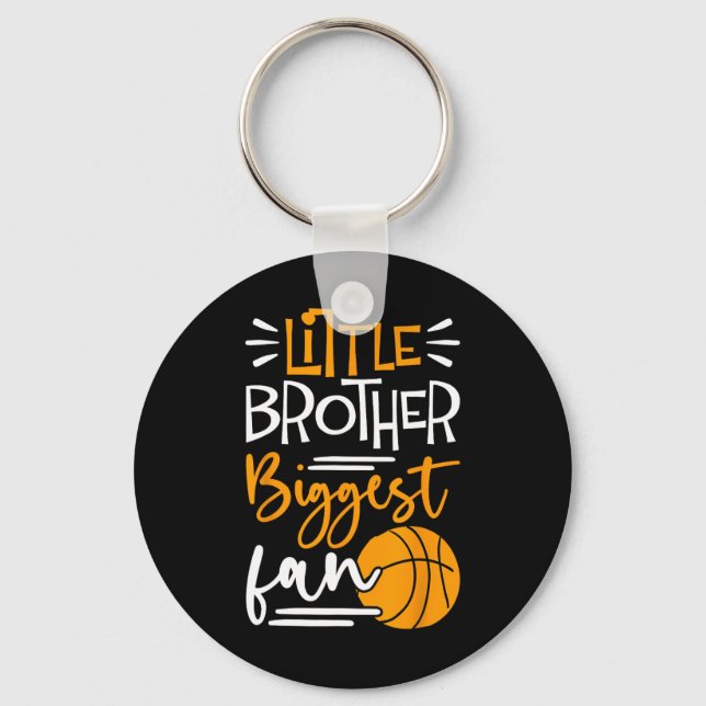 Little Brother Biggest Fan Bysketbyll  Keychain (Front)