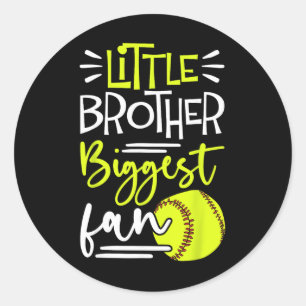 Little Brother Biggest Fan Softll, Softll Boys _3 Classic Round Sticker
