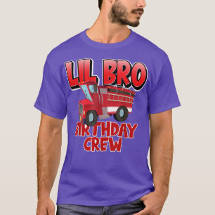 Little Brother Birthday Crew Fire Truck Firefighte T-Shirt