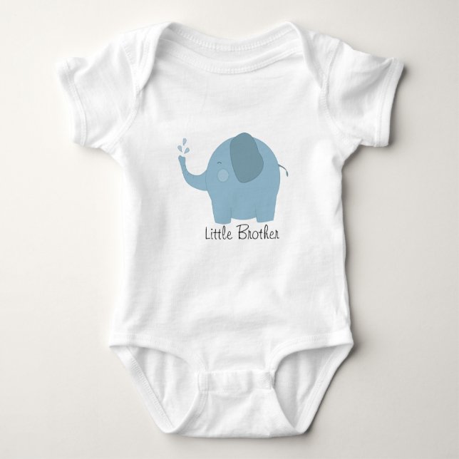 Little Brother Blue Elephant Baby Tee (Front)
