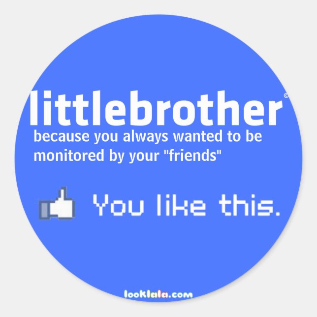 little brother classic round sticker (Front)