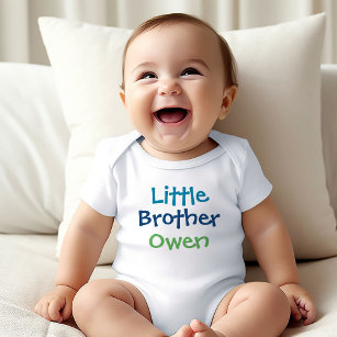 Little Brother Colorful Monogram Boys Baby Bodysuit