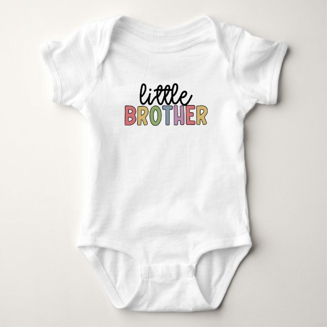 Little Brother Cute Matching Siblings Baby Bodysuit (Front)