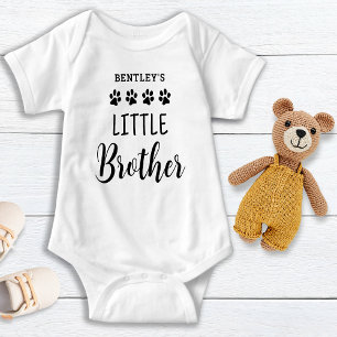 Little Brother Cute Personalized Pet Dog Lover Baby Bodysuit