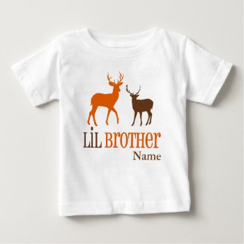 Little Brother Deer Personalized T-shirt by mybabytee at Zazzle