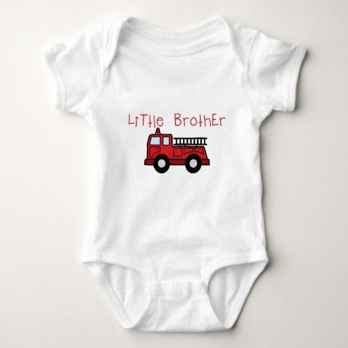 Little Brother Fire Truck Baby Bodysuit