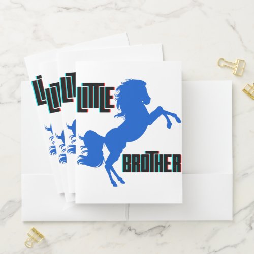 Little Brother Horse Rearing Pocket Folder