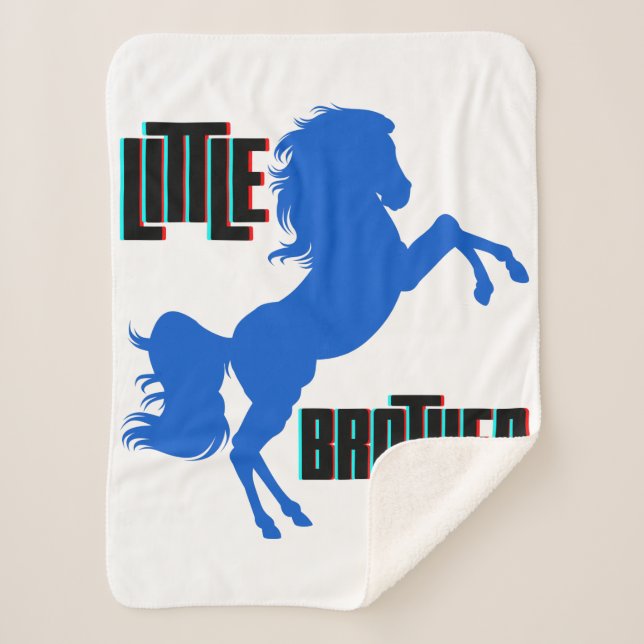 Little Brother Horse Rearing Sherpa Blanket (Front)