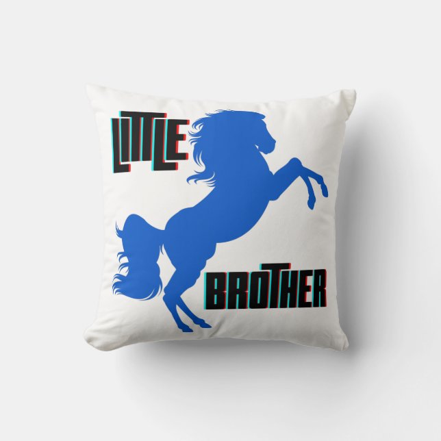 Little Brother Horse Rearing Throw Pillow (Front)