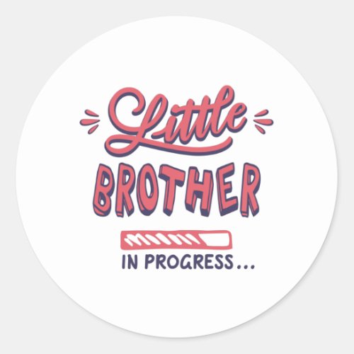 Little brother in progress classic round sticker