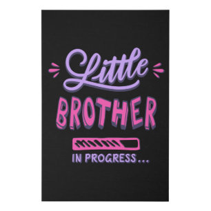 Little brother in progress faux canvas print