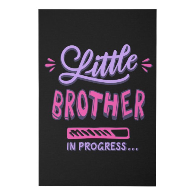 Little brother in progress faux canvas print (Front)