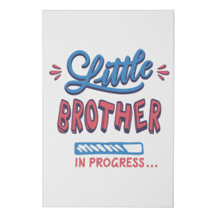 Little brother in progress faux canvas print