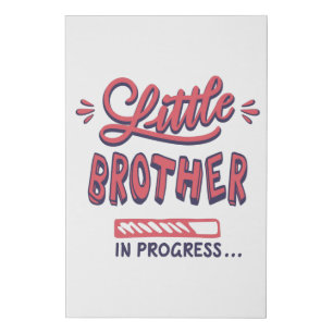 Little brother in progress faux canvas print