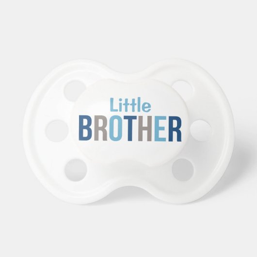 Little Brother Modern Blue Baby Boy Pacifier (Front)