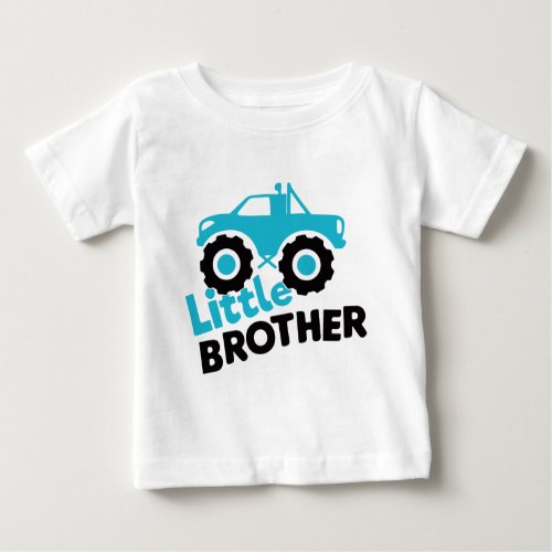 Little Brother Monster Truck Baby T_Shirt