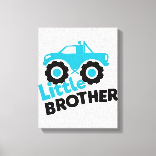 Little Brother Monster Truck Canvas Print