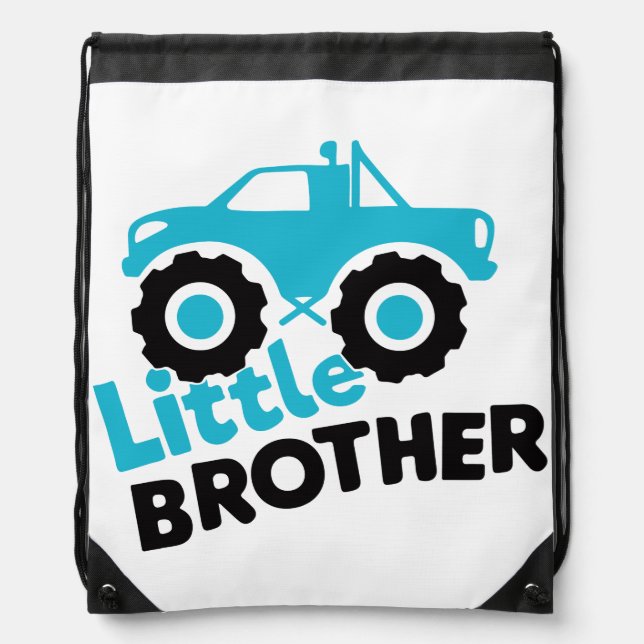 Little Brother Monster Truck Drawstring Bag (Front)