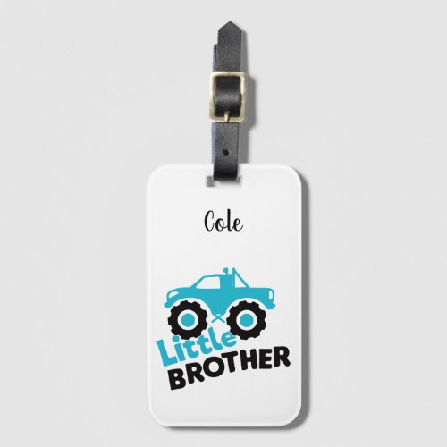 Little Brother Monster Truck Luggage Tag