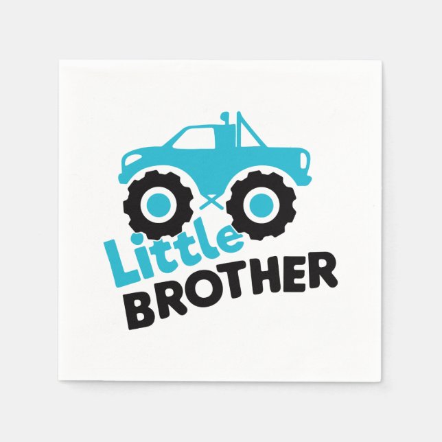 Little Brother Monster Truck Napkins (Front)