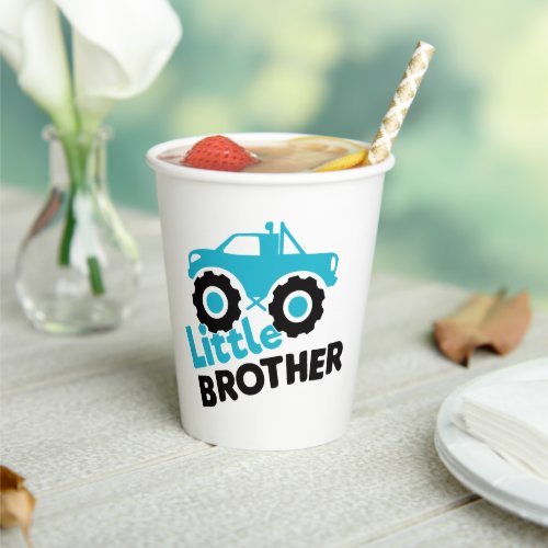 Little Brother Monster Truck Paper Cups