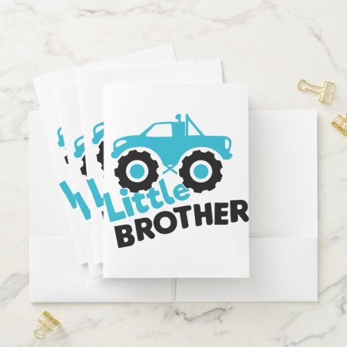 Little Brother Monster Truck Pocket Folder