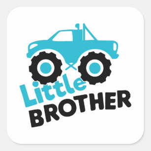 Little Brother Monster Truck Square Sticker