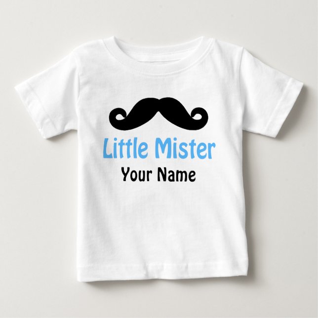 Little Brother Mustache Personalized T-shirt (Front)