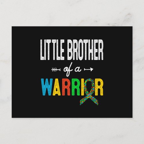 Little Brother Of A Warrior Autism Awareness Announcement Postcard