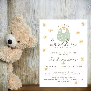 Little Brother On The Way Boho Sun Baby Shower Invitation