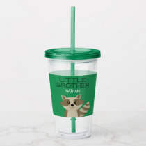 Little Brother or Big Brother Raccoon Personalized Acrylic Tumbler
