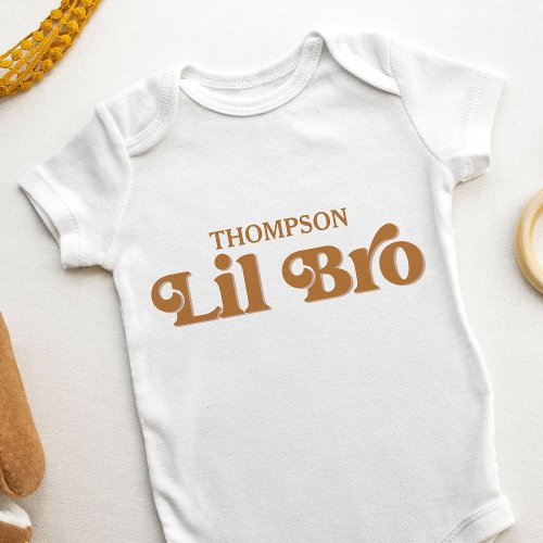 Little Brother Personalized Pregnancy Reveal Boy Baby Bodysuit