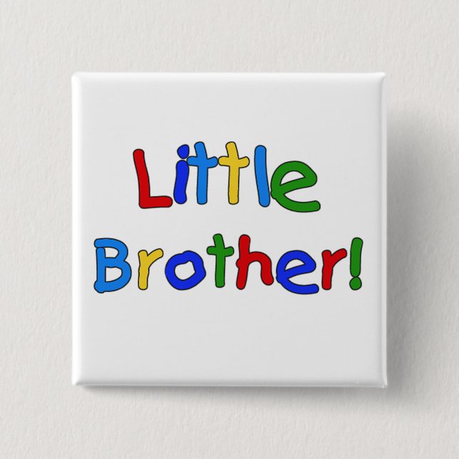 Little Brother Primary Colors Tshirts and Gifts Button (Front)