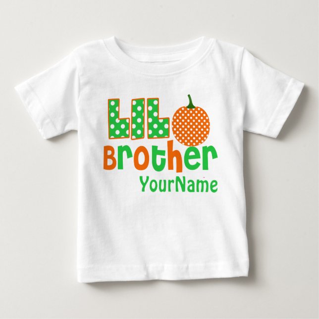 Little Brother Pumpkin Personalized Shirt (Front)