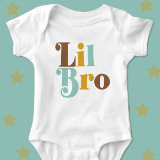Little Brother Retro Matching Sibling Baby Bodysuit