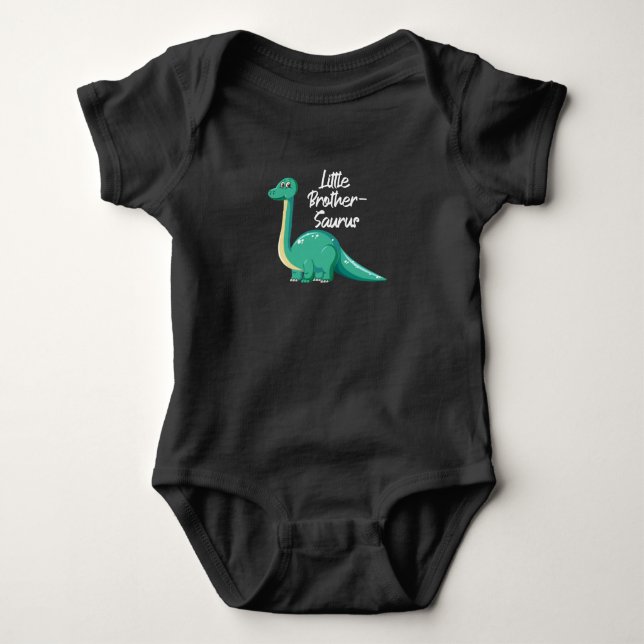 Little Brother-Saurus, Dinosaur Baby Gift Baby Boy Baby Bodysuit (Front)