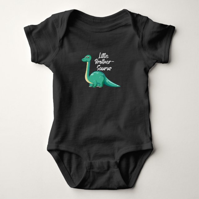 Little Brother-Saurus, Dinosaur Baby Gift Baby Boy Bodysuit (Front)