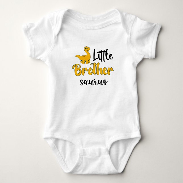 Little Brother Saurus, Little Brother Dinosaur  Baby Bodysuit (Front)