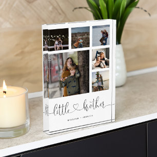 Little Brother Script Brother Gift Photo Collage Block